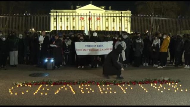 Veglia per il il cessate il fuoco a Gaza davanti alla Casa Bianca