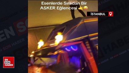 Esenler'de tüneli kapatıp kamyonet üzerinde dans ettiler
