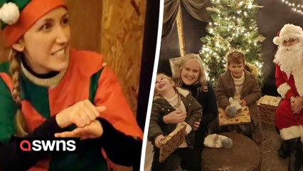 Deaf girl meets Santa properly for first time - thanks to signing elf