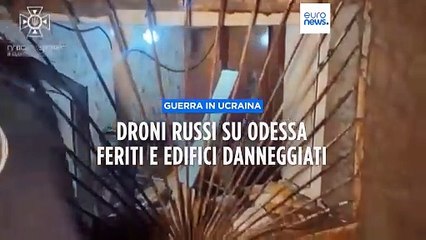 Download Video: Ucraina, droni russi su Odessa: feriti e danni ad edifici nel sud del Paese