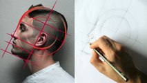 Have fun drawing this profile portrait with the loomis method step by step - HD 1080p