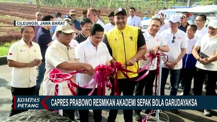 Capres Prabowo Resmikan Akademi Sepak Bola Garudayaksa di Cileungsi
