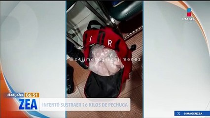 Empleado del Centro Médico Nacional intentó sustraer 18 pechugas de pollo