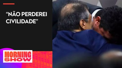 Sergio Moro comenta repercussão de abraço em Flávio Dino durante sabatina no Senado