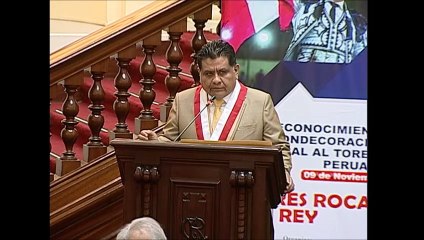Condecoración en el Congreso del Perú a Andres Roca Rey (9 nov 2023)