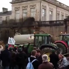  | French farmers spray government buildings with manure, as a protest against the high taxes in the sector