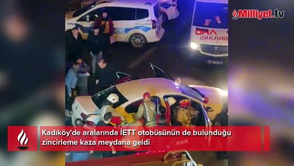 Kadıköy'de zircirleme kaza! İETT otobüsü de karıştı