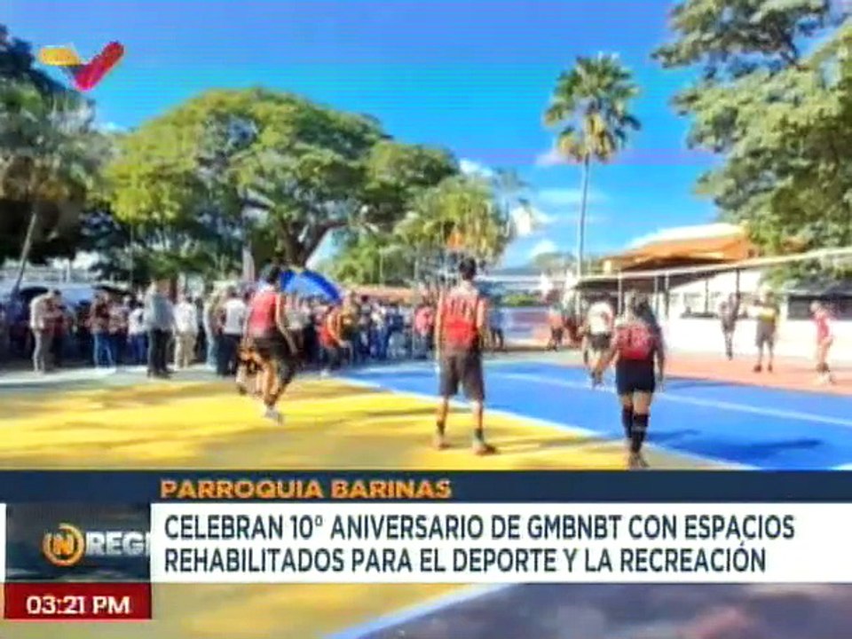 Con motivo a su décimo aniversario GMBNBT rehabilita cancha deportiva en la parroquia Barinas