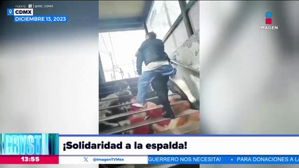 Policía carga a peregrino que caminó desde Tlaxcala hasta la Basílica de Guadalupe