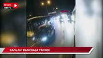 Kadıköy'de makas atan otomobilin neden olduğu kaza anı kameraya yansıdı