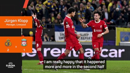 Klopp pleased with young squad's efforts in Saint-Gilloise defeat