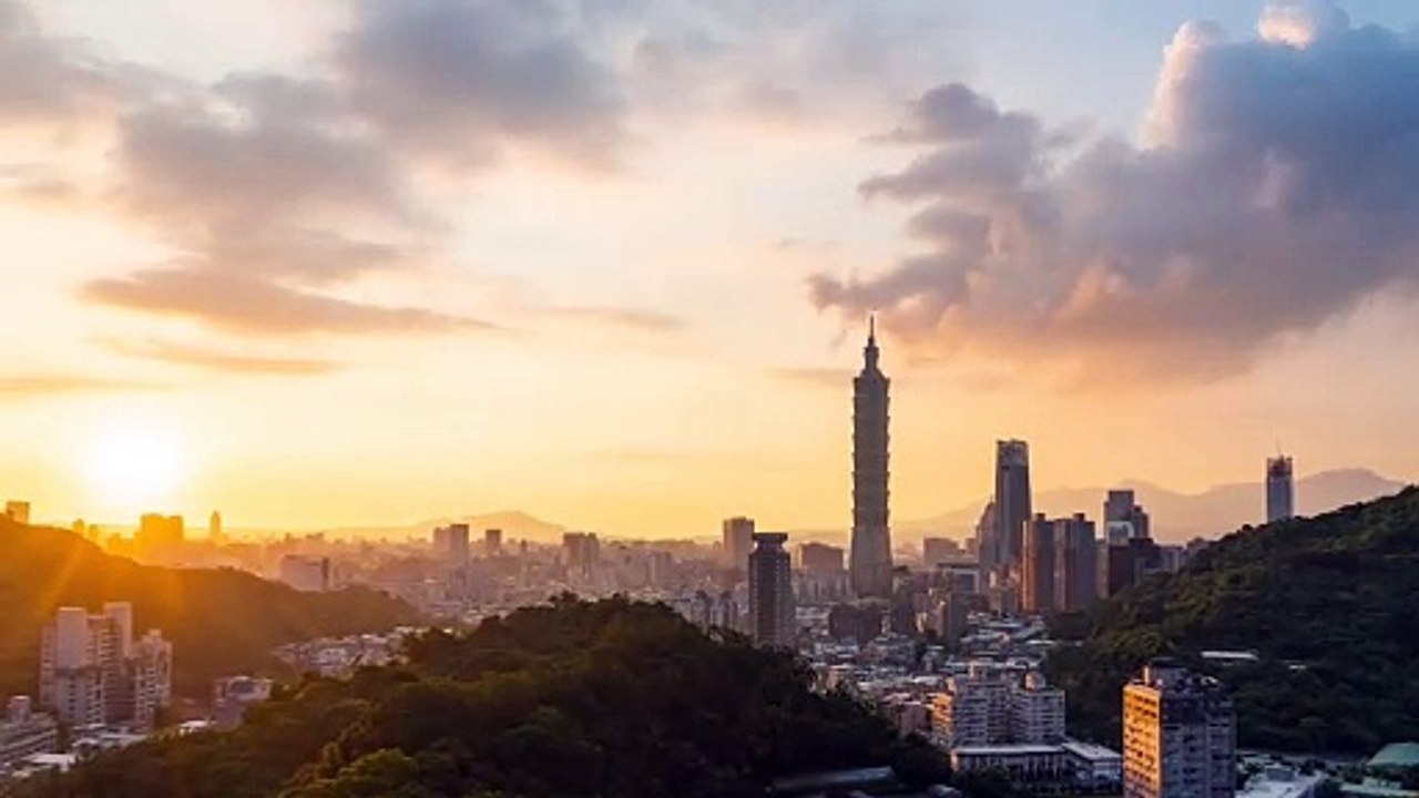 Aerial view of Taiwan city.