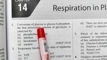 MCQ of NEET Respiration of plants