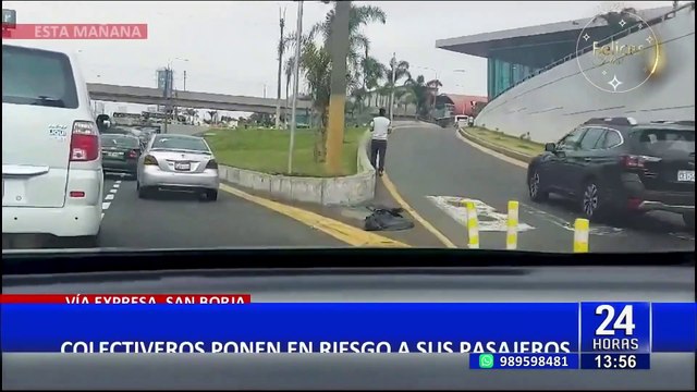 Javier Prado: Colectiveros dejan a pasajeros en plena avenida