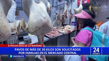 Venden "Megapavos navideños" a 16 soles el kilo en Mercado Central