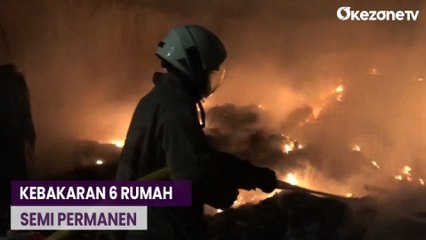 Diduga Korsleting Listrik, Kebakaran TPS Merambat Hanguskan 6 Rumah Semi Permanen di Penjaringan