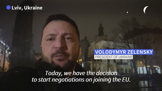 Zelensky congratulates Ukrainians after EU accession talks agreed