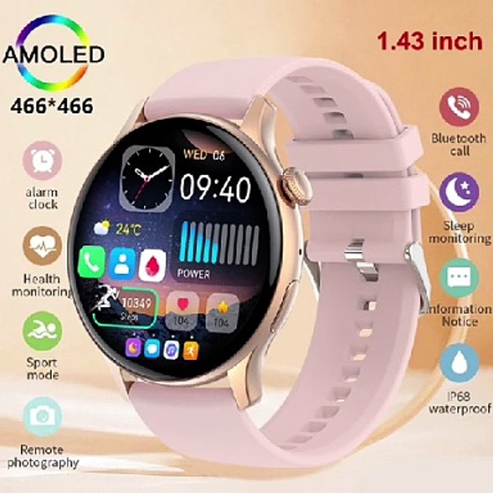 2023 Bluetooth Call Women Smart Watch AMOLED Full Touch Fitness IP68 Waterproof Men Smartwatch Lady Clock + box For Android IOS