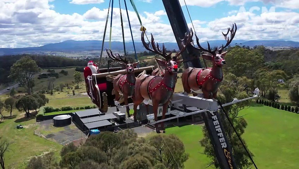 Santa's sleigh flying high over Launceston | The Examiner | December 2023