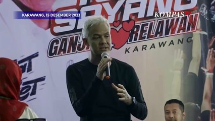 [FULL] Orasi Politik Ganjar Temui Relawan Karawang, Curhat Baliho Dicopot hingga Soroti Pungli Buruh