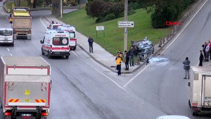 Şişli'de otomobiliyle takla atan sürücü aracını bırakıp gitti