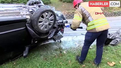 Şişli'de takla atan otomobil sürücüsü olay yerinden kaçtı