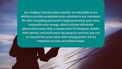 4 Benefits Of Hiring The Best Colorado Solar Installer – The Solar Revolution