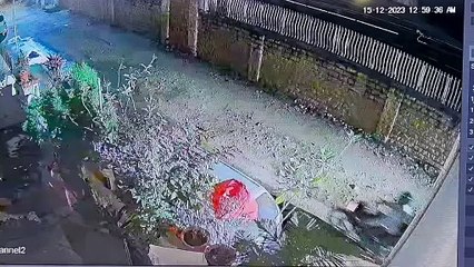 आधी रात बाइक पर आए दो लड़के, पेट्रोल डाल कार को किया आग के हवाले, देखें CCTV फुटेज