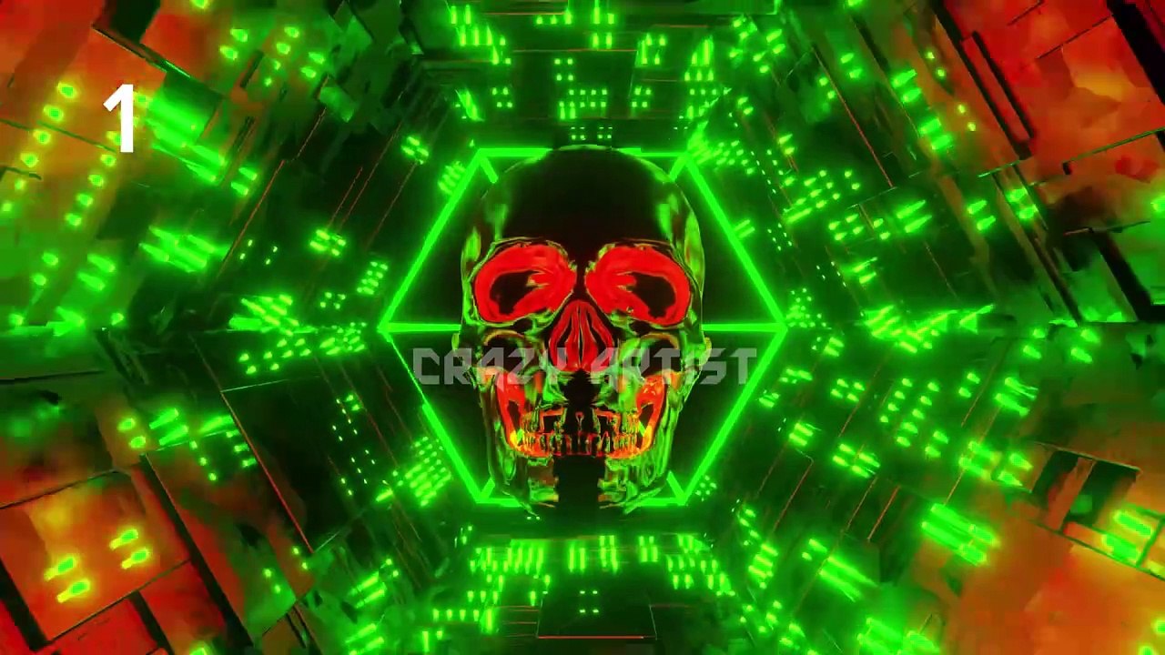 Radioactive Skull Tunnel VJ Loop