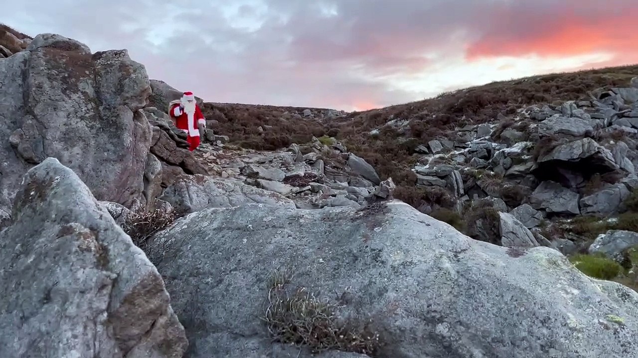 Father Christmas spotted on Clougha