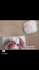How to Make Round Tissue Paper  Flower __ DIY Paper Craft #papercraft #paperflower #diy #viral