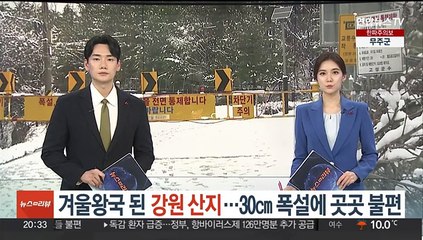 겨울왕국 된 강원 산지…30㎝ 폭설에 곳곳 불편
