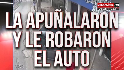Tremendo video muestra cómo la apuñalaron para robarle el auto