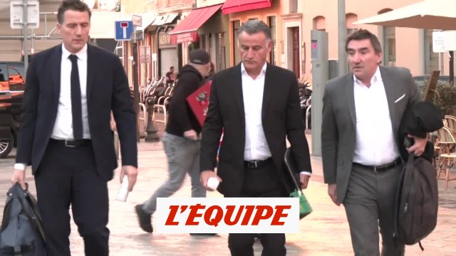 Arrivée de Christophe Galtier au tribunal - Foot - L1 - Nice