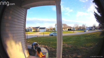 Father-Daughter Moment Caught on Doorbell Cam