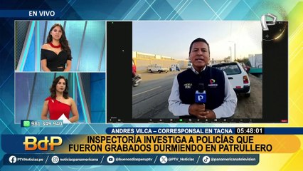 Inspectoría investiga a policías que fueron grabados durmiendo en patrullero en Tacna