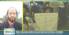 Organizaciones sociales del Perú se movilizan contra el paquetazo congresal