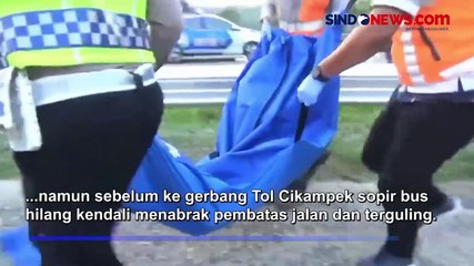 12 Penumpang Tewas Usai Bus Hilang Kendali dan Terbalik di Tol Cipali