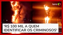 Havan tem estátua incendiada em Porto Velho (RO) e oferece recompensa para quem identificar autores