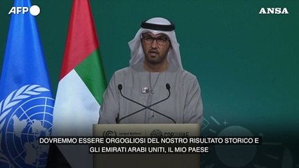 Cop28, Al Jaber: "Accordo storico, Emirati sono orgogliosi"