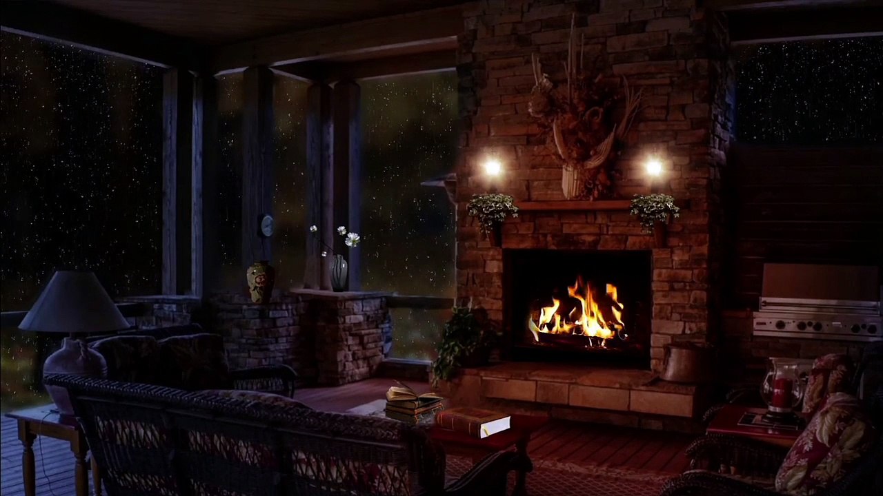 Fire place, wood cracking(720p)