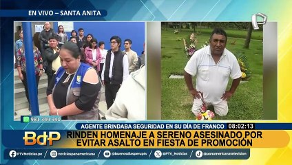 Santa Anita: Rinden homenaje a sereno asesinado por evitar asalto en fiesta de promoción