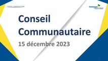 Conseil de la Communauté Urbaine de Dunkerque du Vendredi 15 Décembre 2023 (Replay)
