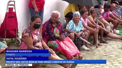 Descargar video: Projeto doa cestas básicas para idosas carentes de Olinda