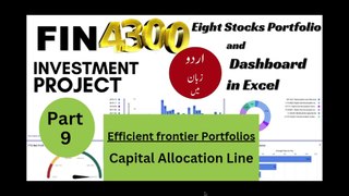 Video 9 Capital allocation line and efficient frontier in excel or portfolio dashboard