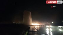 Nusaybin'de içme suyu boru hattı patladı, cadde su altında kaldı