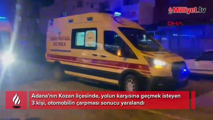 Otomobilin çarptığı 3 yaya yaralandı; kaza anı kamerada