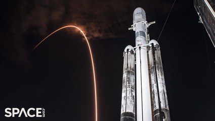 SpaceX Falcon 9 Liftoff Seen Via Falcon Heavy Launch Pad