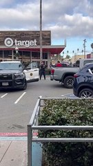 Aggressive Man Faces Off With Police Officer