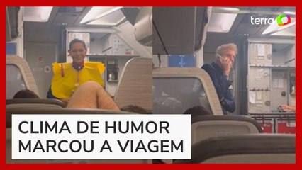 Comissário 'debochado' diverte passageiros durante instruções de voo